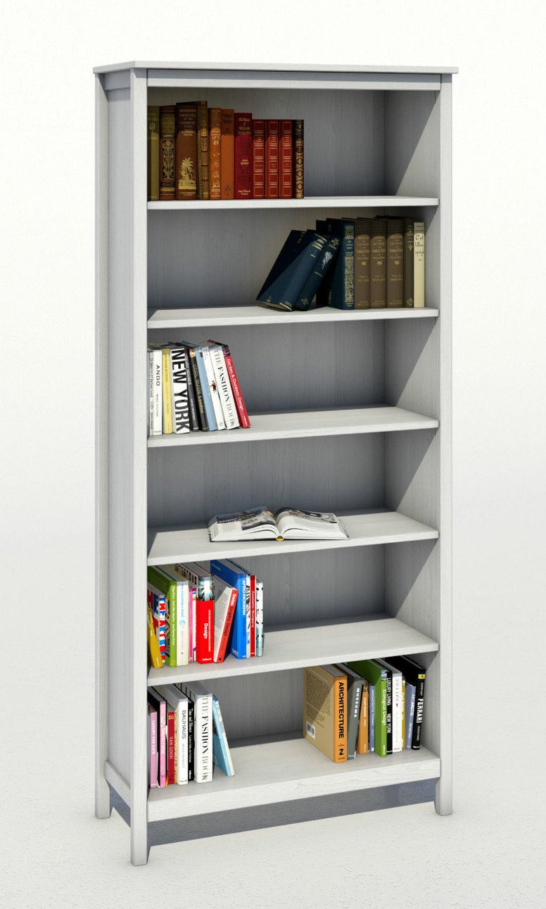 Bücherregal Kiefer weiß breit mit 6 Fächern - Möbelwelt.shop Lagerverkäufe