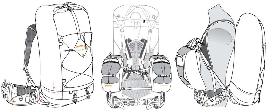 design of an Aarn Natural Balance hiking backpack