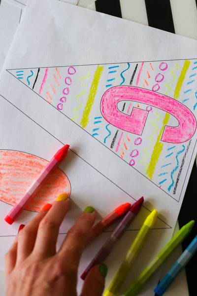 Children Painting Paper With Alphabet Printable Design
