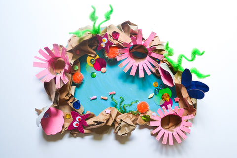 Cupcake Liner Flower Wreath Craft