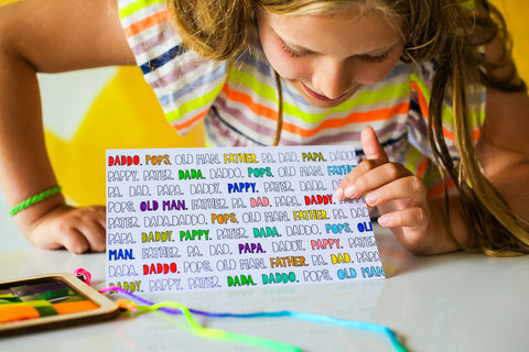 DIY Kids Colorfull Text Art For Daddy