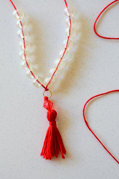 Clear Crystal Quartz Bead Necklace