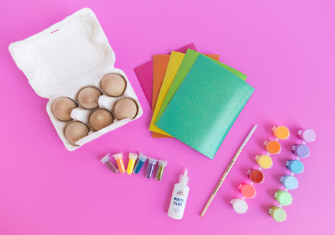 DIY Egg Art Station With Color & Paper
