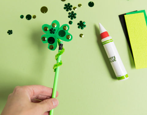 Glue The Stem To The Back Of The Shamrock