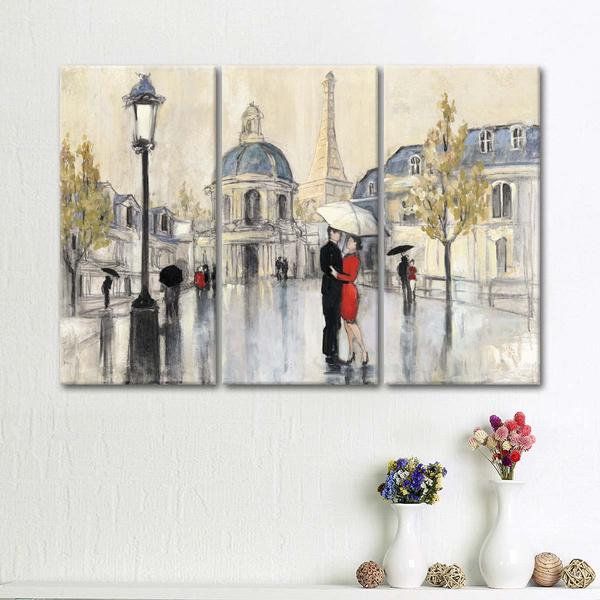 Spring Rain Paris Eiffel Multi Panel Canvas Wall Art by Julia Purinton