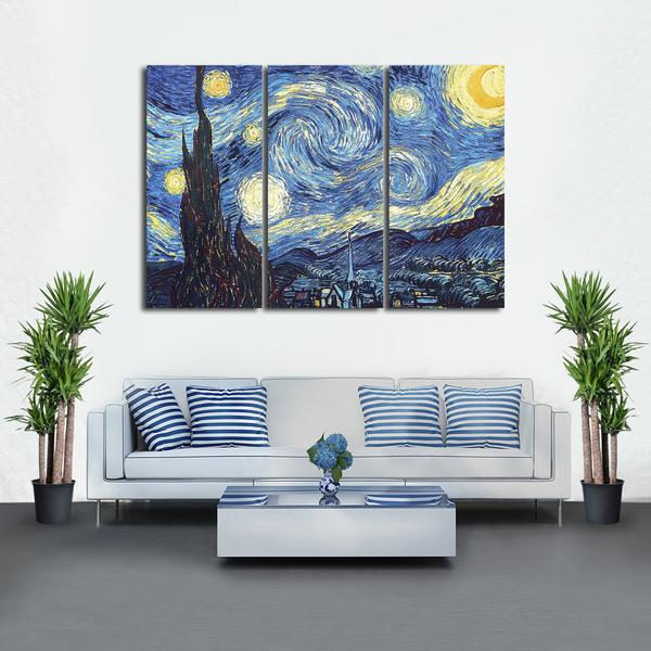 The Starry Night Multi Panel Canvas Wall Art