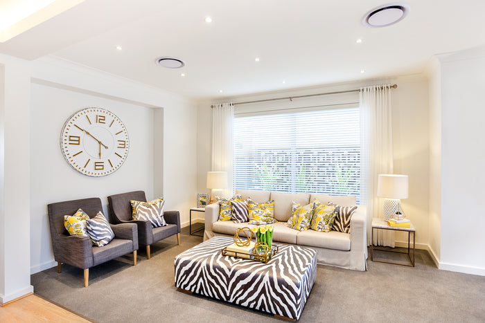 Zebra print living room