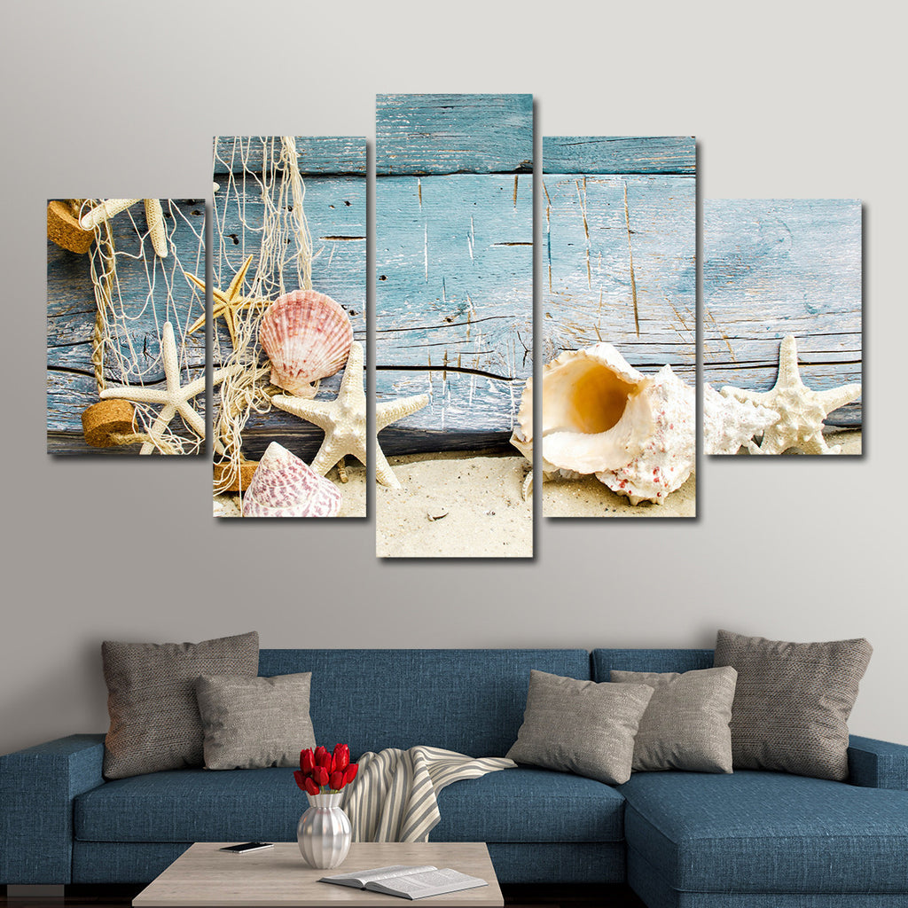 Seashells Multi Panel Canvas Wall Art | ElephantStock