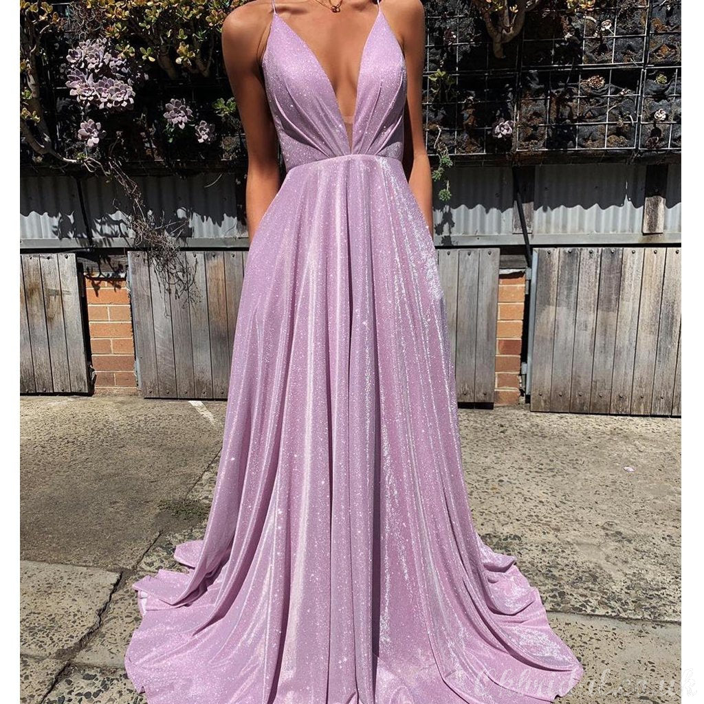 aline v neck prom dress