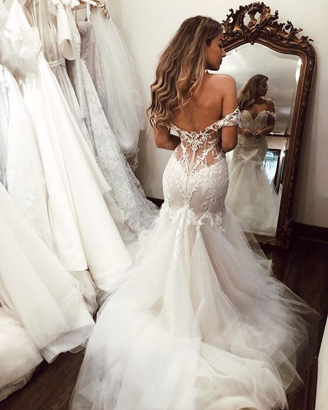 wedding dress fishtail backless