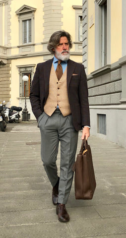 Franco Mazzetti in Florence wearing Peat tie