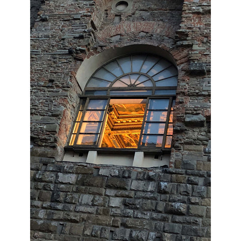 Evening window in Florence during Pitti. Photo Niki Fulton