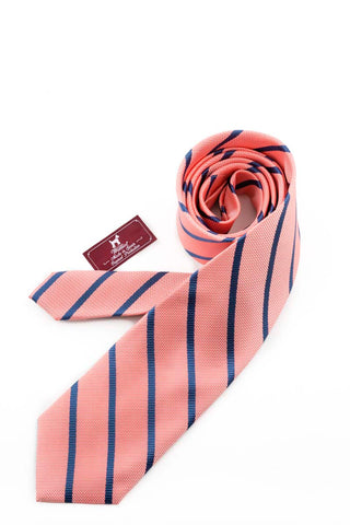 Corbata Rayas Naranja Marino