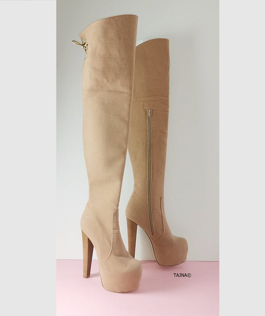 suede cream boots