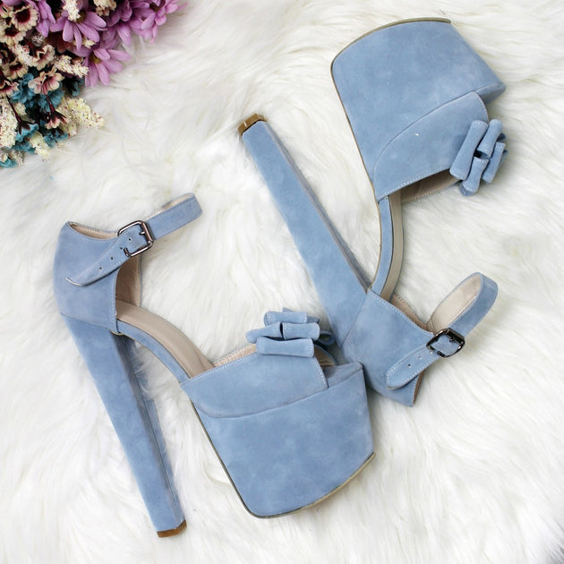 blue platform shoes