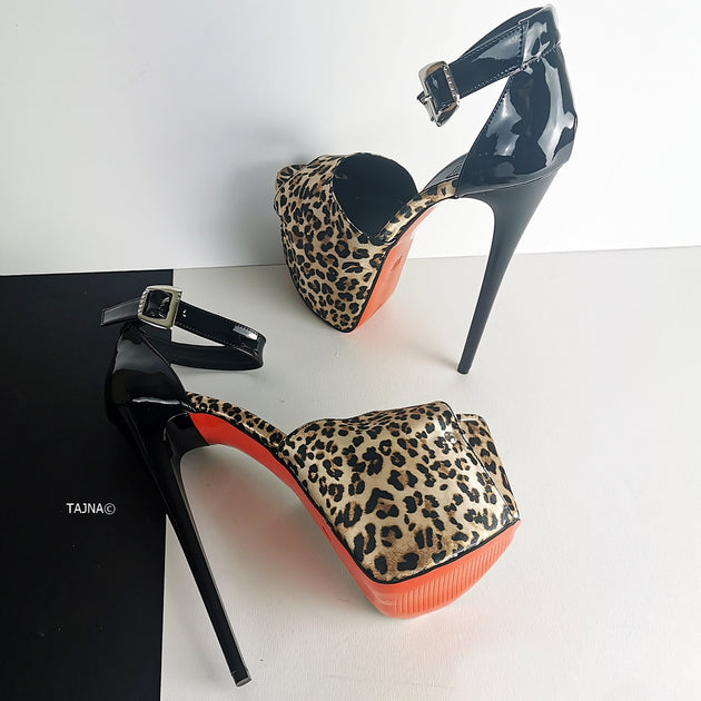 leopard high heels