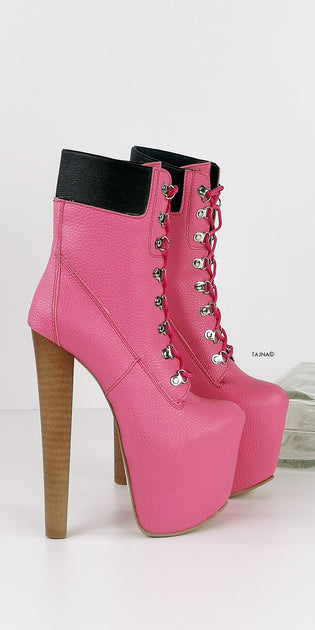 pink lace boots