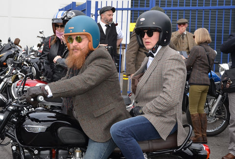 gentlemans ride two riders pillion in tweed