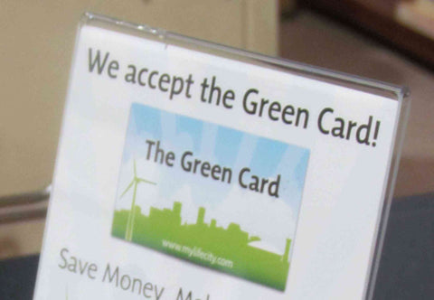 Life City Green Card Sign