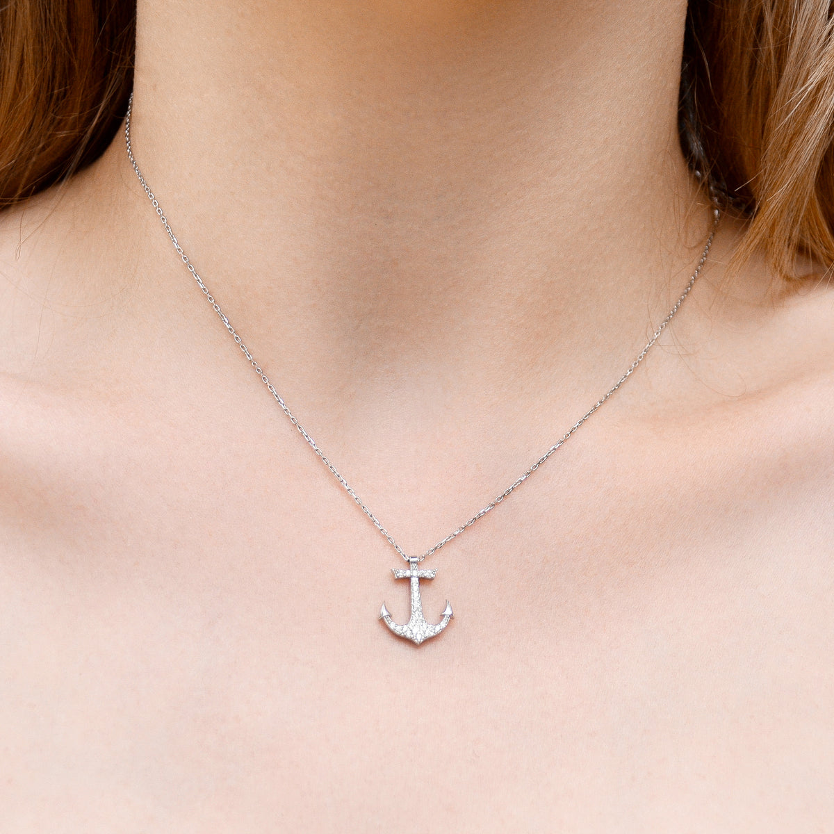 Crystal Anchor Necklace
