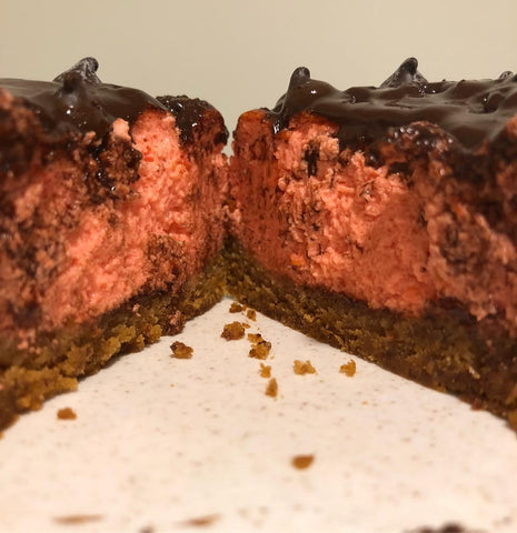 Strawberry cheesecake ice-cream with guilt-free brownie and sugar free chocolate sauce!