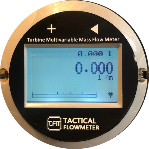 Turbine flow meter display, tactical Flow Meter