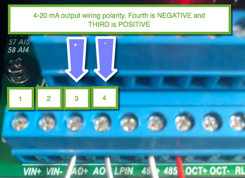 Ultrasonic Flow Meter Wiring for 4-20 mA output