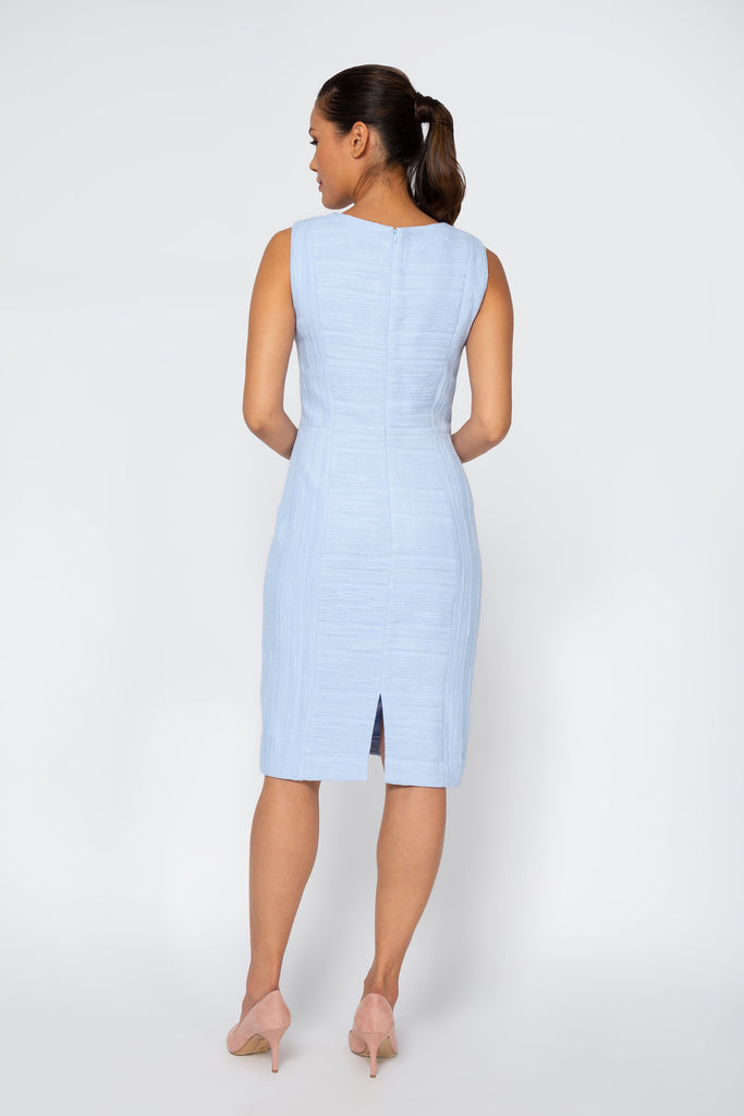 ice blue sheath dress