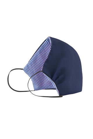 Face Mask - Navy with Checks