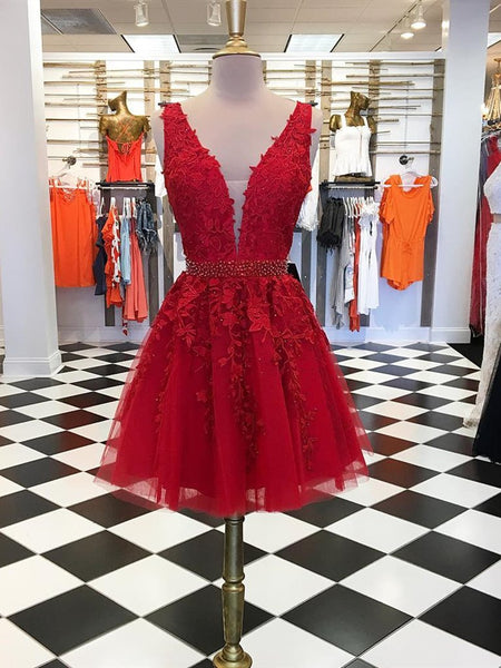 prom dress short red