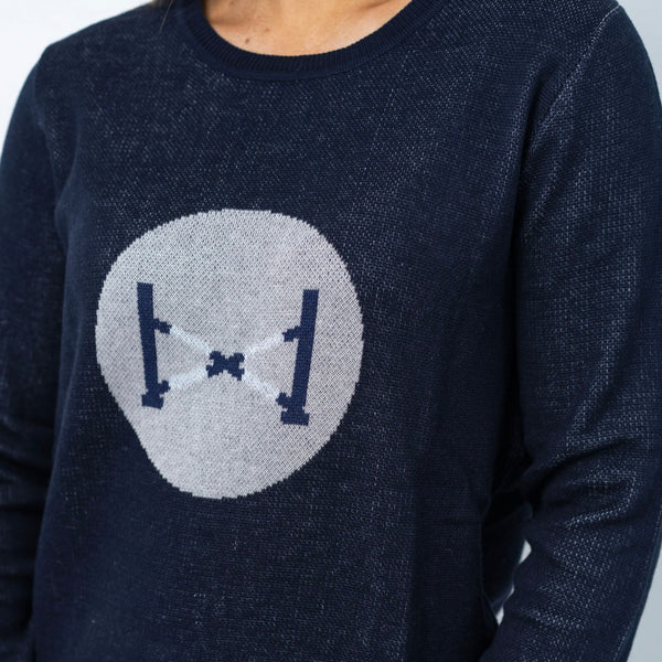 VINTAGE CROSS-RAIL Crewneck | Classic Navy