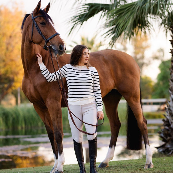 allyourwedding ESSENTIAL™: Stripe Crewneck | Classic White