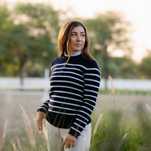 allyourwedding ESSENTIAL™: Stripe Crewneck | Classic Navy