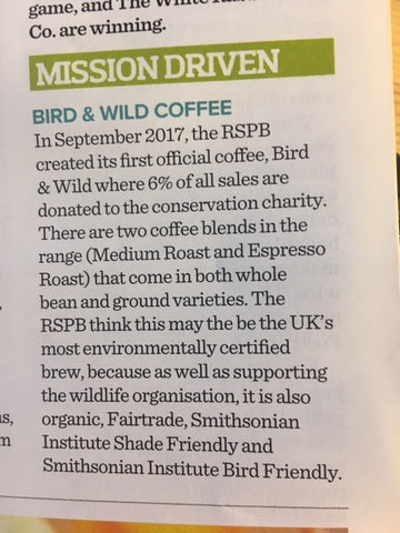 Bird and Wild Coffee Award