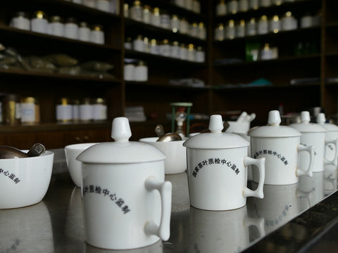 Selection of Chinese tea jars.