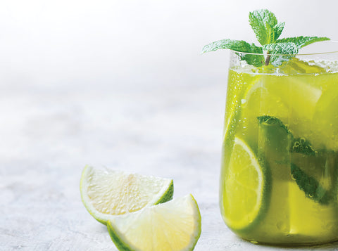 Organic Citrus tea with fresh limes and lemons.