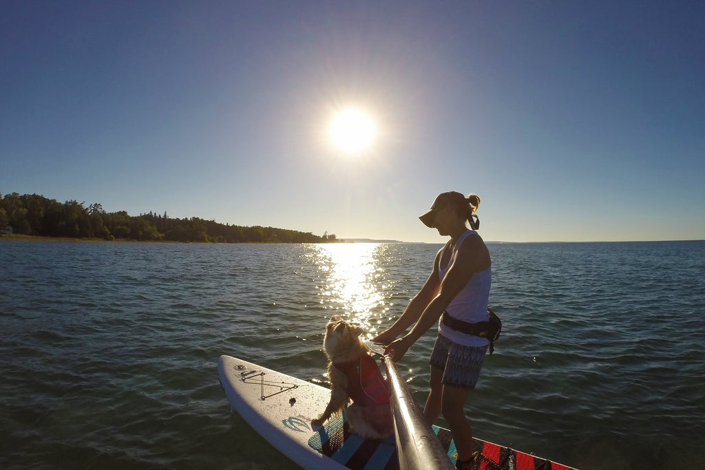 Maria and Riley out in Lake Huron.