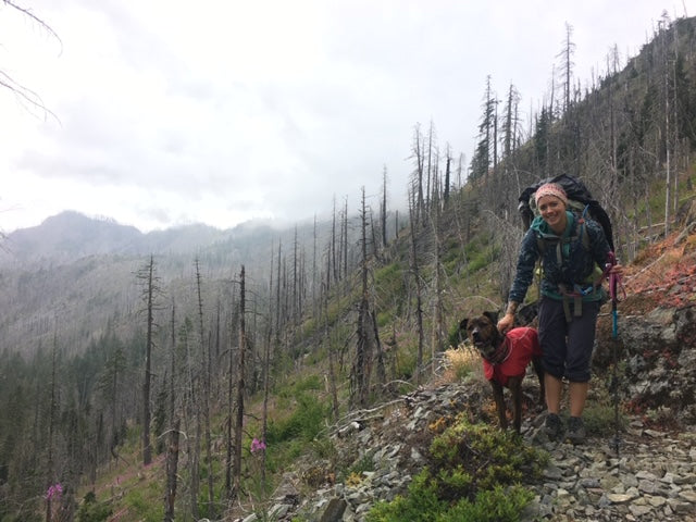 Nova and rachel on a backpacking trip.