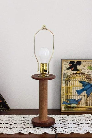 Vintage Wooden Bobbin Lamp