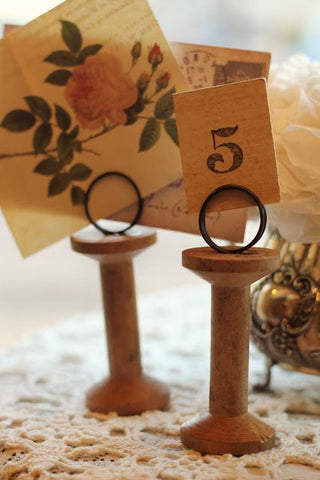 Vintage Wooden Bobbin Picture Holders