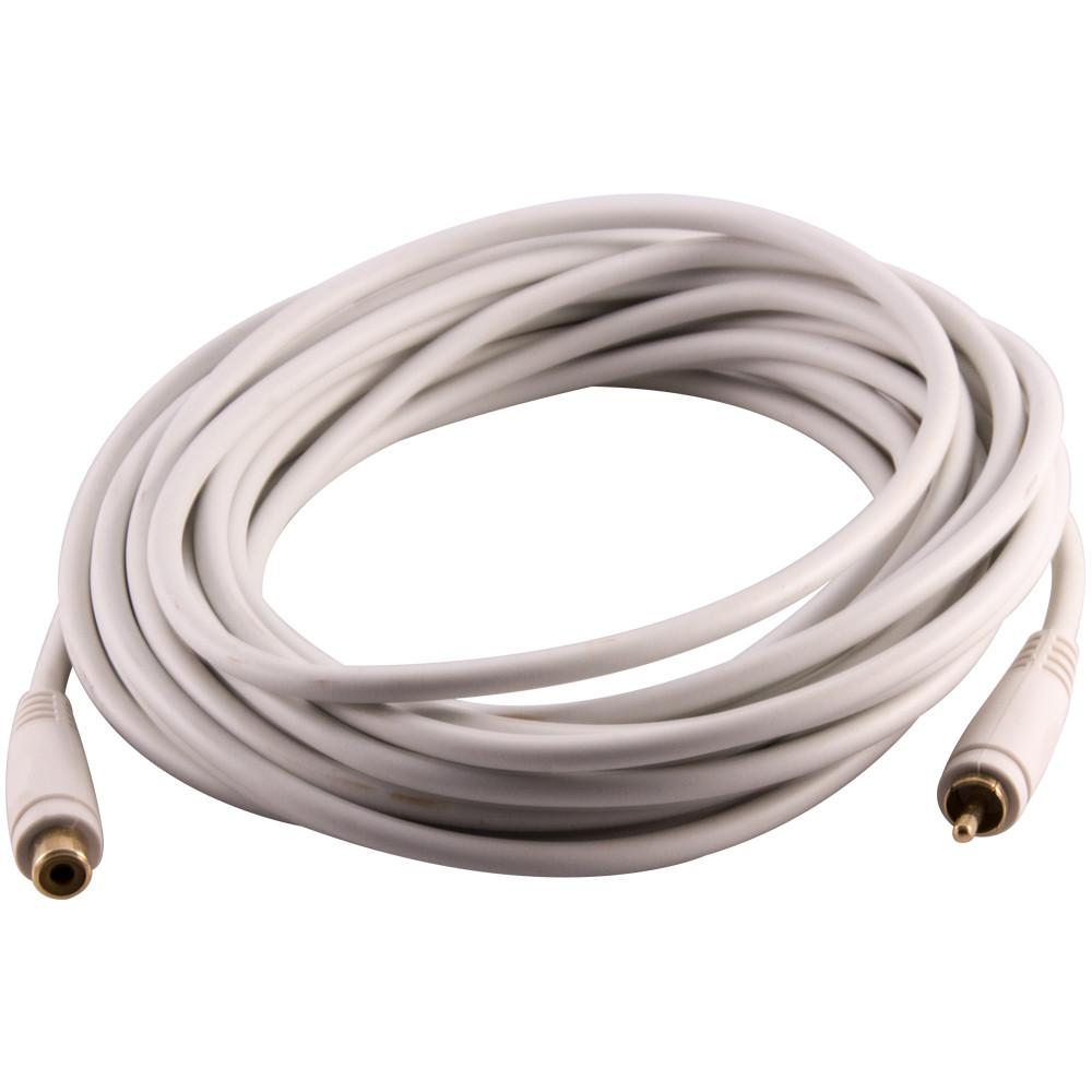 25 Foot White Rca Male To Rca Female Audio Extension Cable Gold Plated Seismic Audio 8060