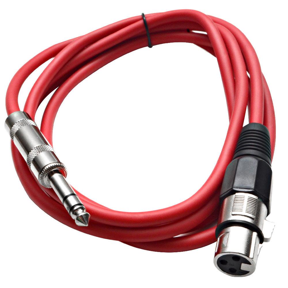 Satrxl F6 Red 6 Foot Xlr Female To Trs Male Patch Cable 6