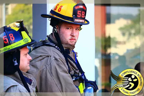 Firefighter participant in the Binghamton Memorial Stairclimb for Nine Eleven