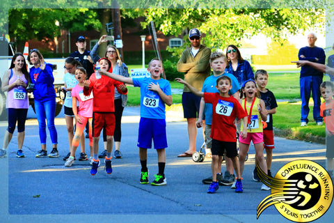 Kids Cheering during the Owego Strawberry Festival Strawberry Shake 5k