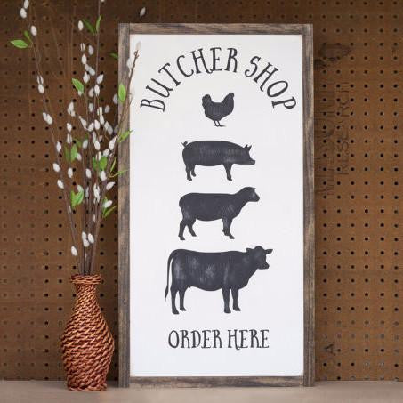 Butcher shop farmhouse sign