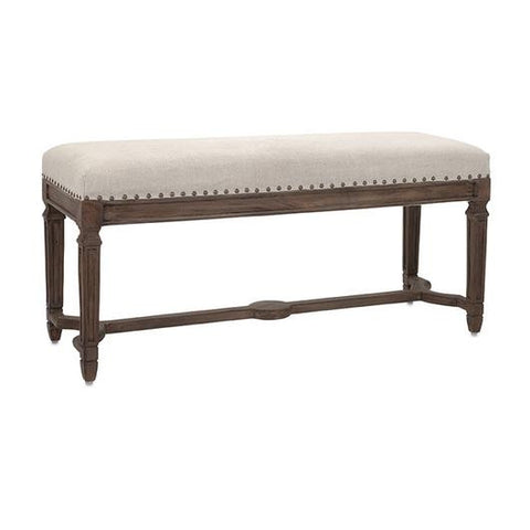 Linen Upholstered farmhouse Bench