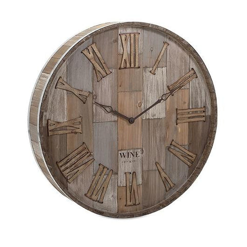 rustic wine barrel pallet clock