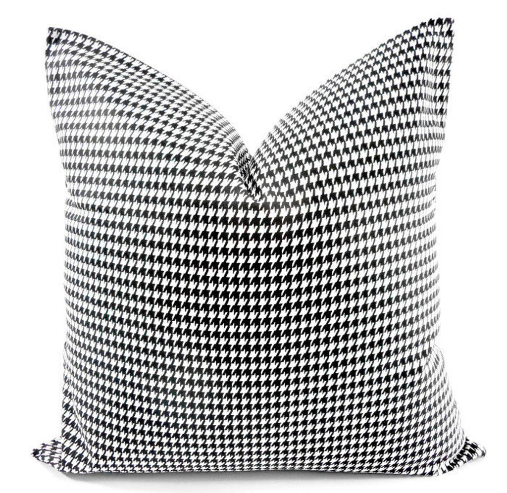 White Mini Houndstooth Pillow Cover 