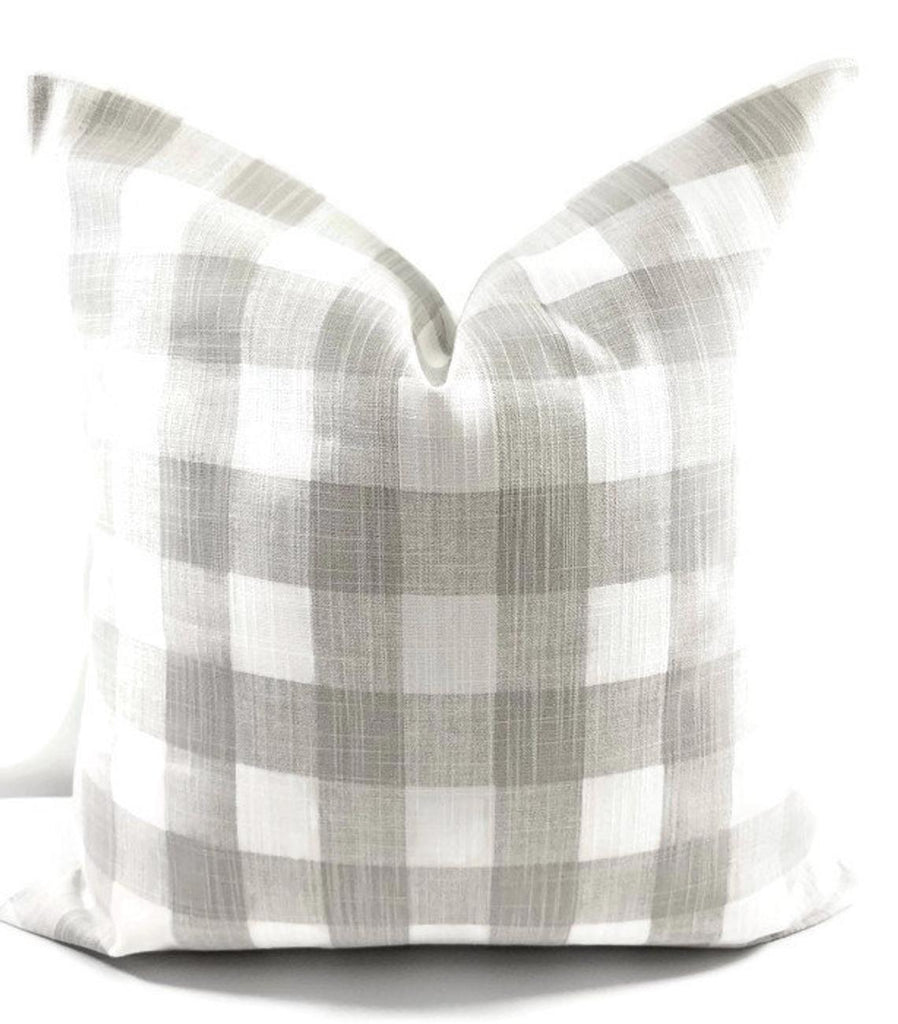 grey plaid pillow