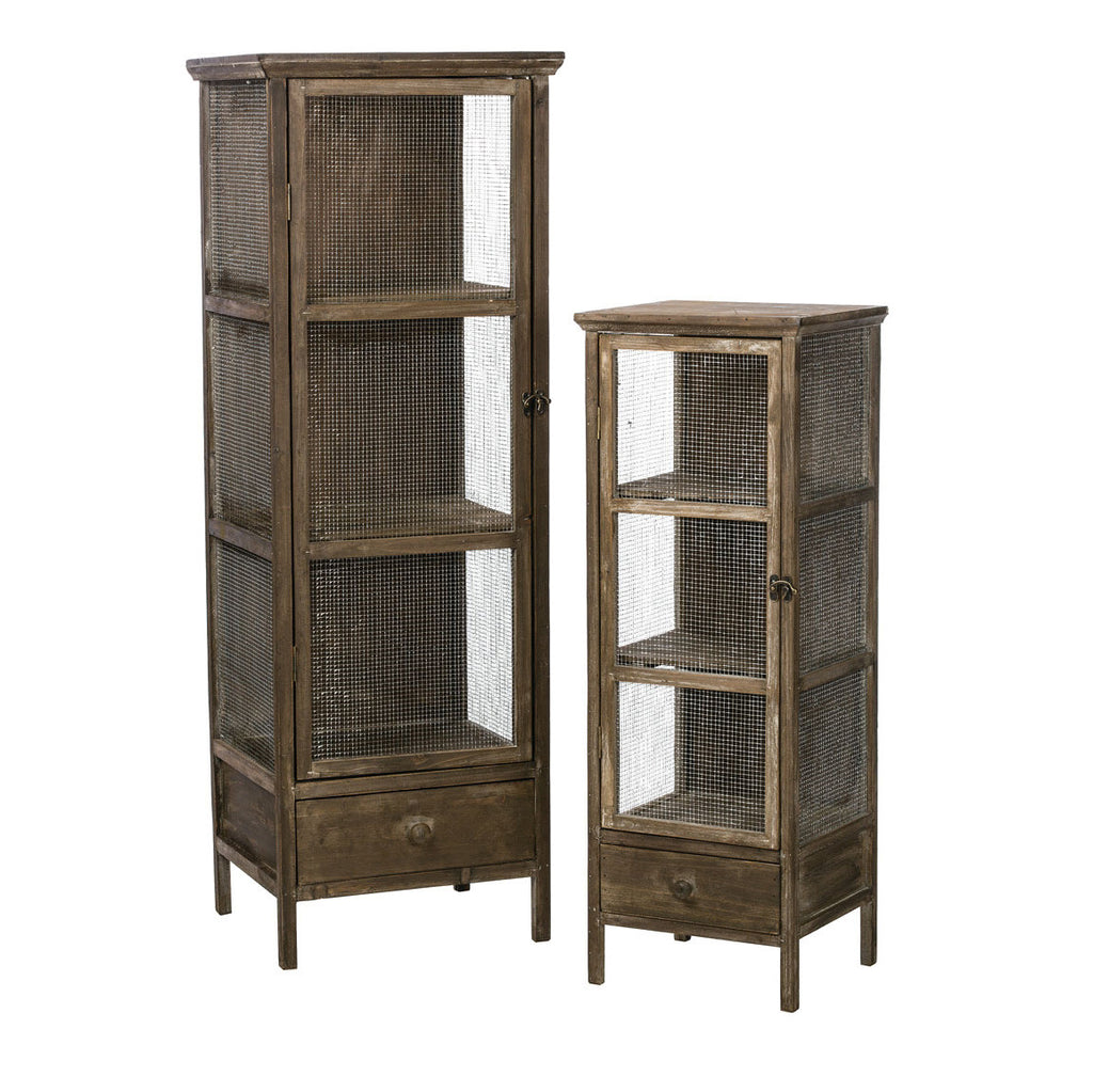 Rustic Weathered Wood Chicken Wire Cabinets Set Of 2 Modern